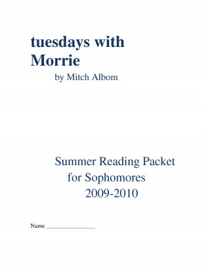 Tuesdays With Morrie Sparknotes Summary