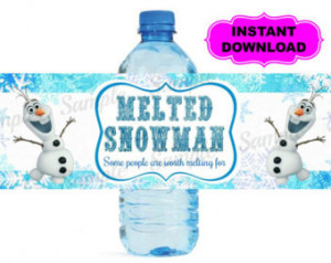 Free Olaf Frozen Water Bottle Labels