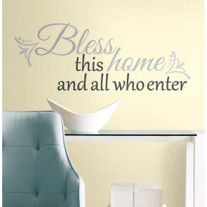 Bless This Home Peel and Stick Wall Quote Decal - Wall Sticker Outlet