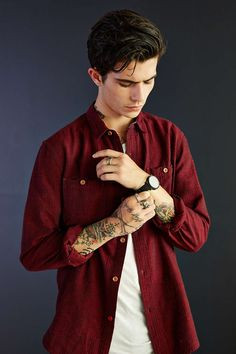 CPO Emile Herringbone Button-Down Shirt - Urban Outfitters