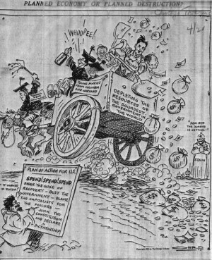 Political cartoon from 1930's