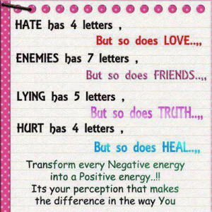 but so does LOVE ENEMIES has 7 letters, but so does FRIENDS... LYING ...