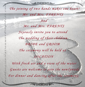 beach wedding invitation wording