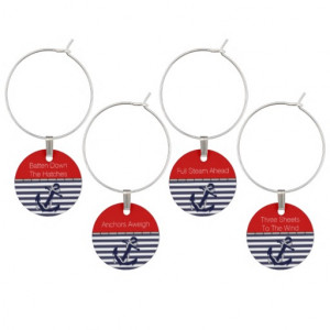 Funny Nautical Sayings Anchor Chic Stripe Pattern
