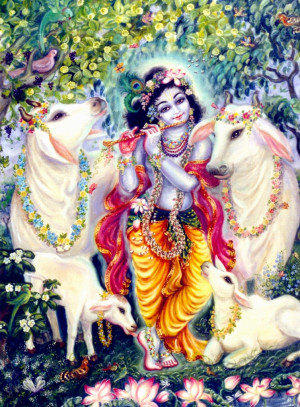 Bhagavad-gita Quotes :: Shabby Chic Krishna Shrine Wallpaper