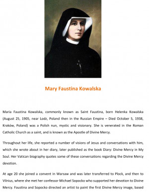 Sister Faustina Divine Mercy