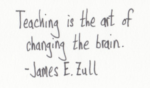 Teaching is the art of changing the brain.” – James E. Zull