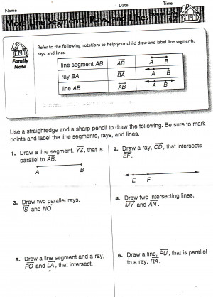 Lines Segments and Rays Worksheet