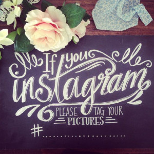 Handwritten quote in chalk 'If you INSTAGRAM by lilywillowdesigns, $16 ...
