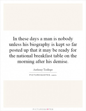 ... for the national breakfast table on the morning after his demise