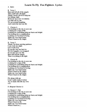 Learn Fly Foo Fighters Lyrics