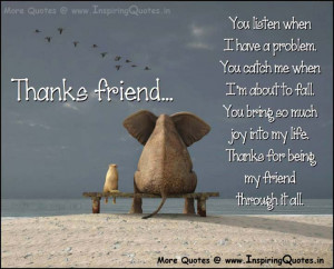 Thanks for being my Friend Quotes, Friendship Sayings in English ...