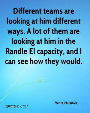 Different teams are looking at him different ways. A lot of them are ...