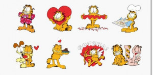 Free Garfield In Love Line Stickers In Korea