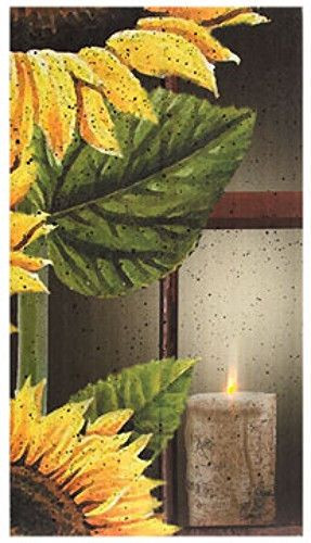 New Country SUNFLOWER WINDOW Battery Operated Lighted Picture Wall Art ...