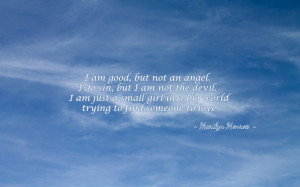 am good but not an angel... quote wallpaper