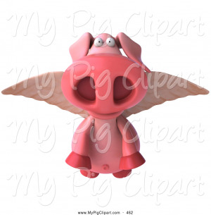 flying pig with wings