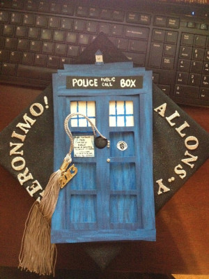 Doctor Who Graduation Cap by thing1thatiam