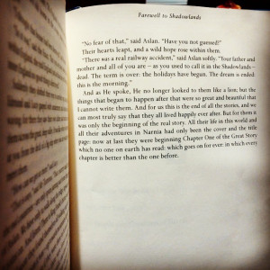 finished reading aloud the last book in the Chronicles of Narnia ...