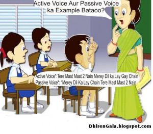 Funny Image Active Voice And Passive Voice Indian Style