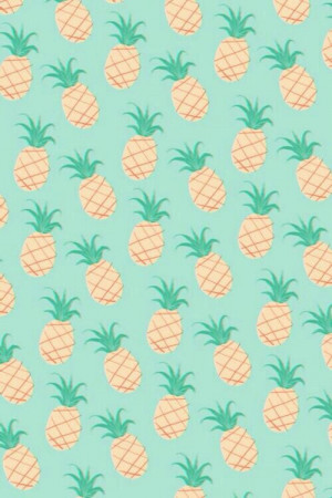 background, cute, hipster, iphone, mint, pastel, pineapple, wallpaper