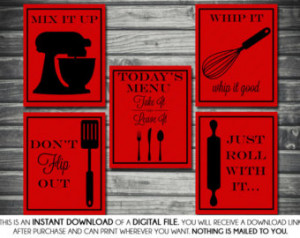 ... With It, Whip It Good, Today's Menu, Red, Black, Printable, Digital