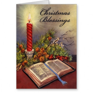 Holy Bible Christian Christmas Card w/Verse