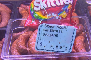 Beast Mode Sausage with Skittles: No Thanks