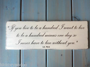 Details about Winnie the pooh Quote Sign Gift Plaque If you live to be ...