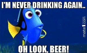 Im never drinking again... Oh look beer!