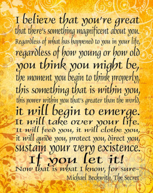 ... that you're Great - 11x14 Word Art Prints - Michael Beckwith quote