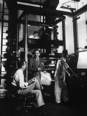 Walt Disney with the Multiplane Camera