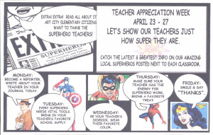 Superhero Teacher Appreciation Week