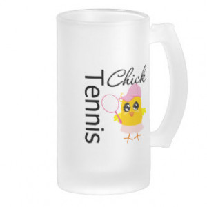 Cool Tennis Chick 16 Oz Frosted Glass Beer Mug