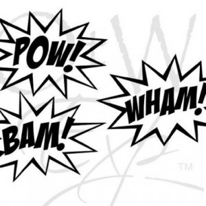 BAM POW - Set of comic book super hero words vinyl decals