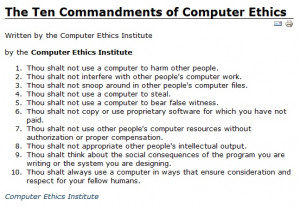 The Computer Ethics Institute's Ten Commandments of Computer Ethics ...
