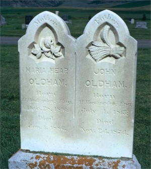 ... John Oldham, Born at Hasingdon, England July 1, 1813, Died November 24