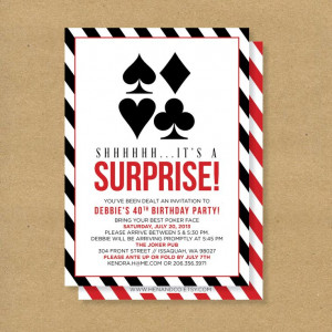 Etsy, $16.00: Theme Birthday Parties, Printable Birthday, Poker Theme ...