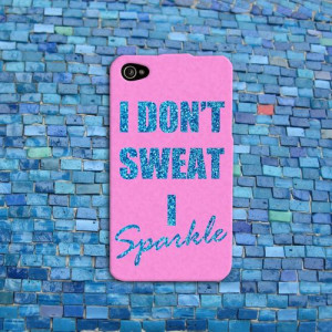 Cute Pink Sparkle Quote Funny Fitness Gym Workout Case Cover iPhone 4 ...
