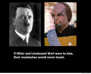 ... And Lieutenant Worf Were To Kiss Their Mustaches Would Never Touch