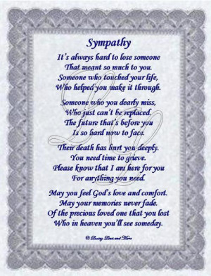 Sympathy Poem For Someone Who Has Lost Loved One May