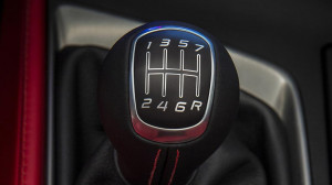 The seven-speed manual shift knob of the 2014 Chevrolet Corvette ...