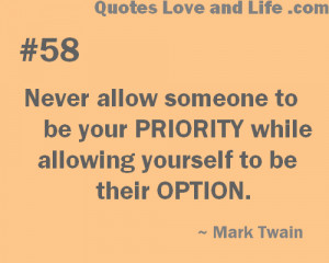 ... to be your priority while allowing yourself to be their option
