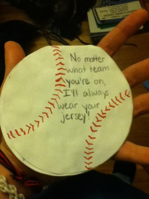 Good luck baseball try-outs card (back of card) and my boyfriend's ...