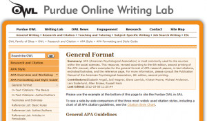 Purdue OWL APA Format Example