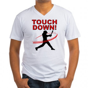 Funny Quotes Gifts > Funny Quotes Tops > Baseball Touchdown Men's V ...