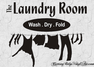 Details about Laundry Room w Clothes Wall Words Sticker Decal Vinyl