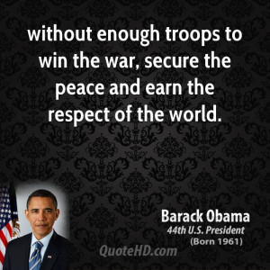 without enough troops to win the war, secure the peace and earn the ...