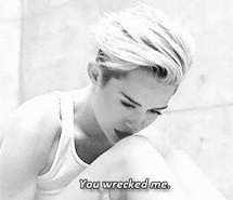 black and white, sad, miley cyrus, hurt, song, crying, quote, wrecking ...