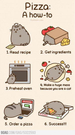 ... pizza, cat, cute, funny, illustration, lovely, pizza, quotes, tutorial